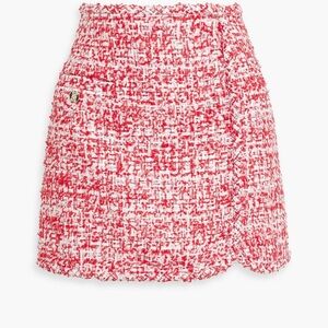 Sandro Red and White Tweed Skirt
